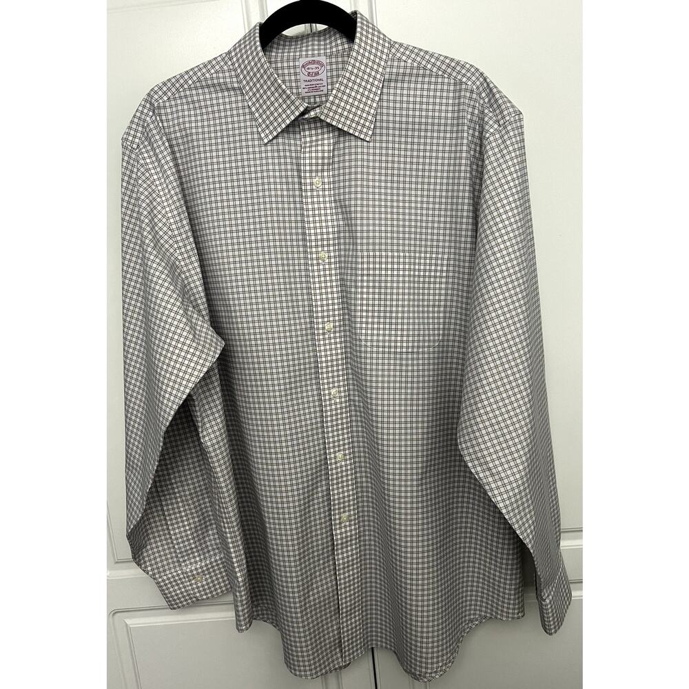 Brooks Bros. Plaid Button Up Shirt Traditional Size 16 1/2-35 Supima Cotton NWOT - Picture 1 of 8